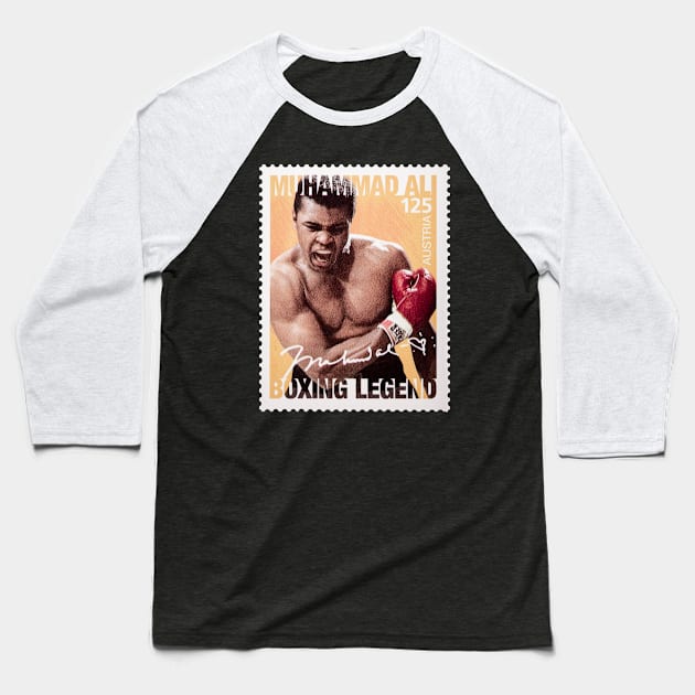 Muhammad Ali Postage Stamp Baseball T-Shirt by VintCam